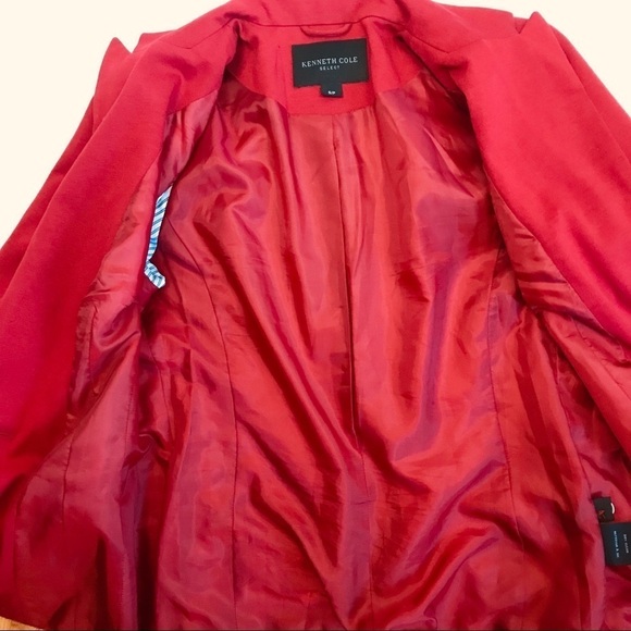 Kenneth Cole Select Size Small Red Knit Single Button Front Career Jacket - Picture 6 of 10